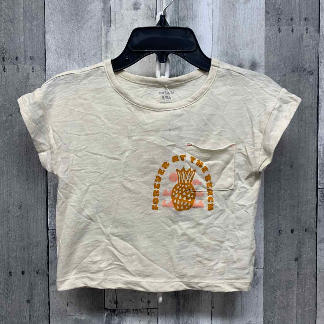 Size 5 Tan Graphic Carter's Short Sleeve Shirt - OodlesCB