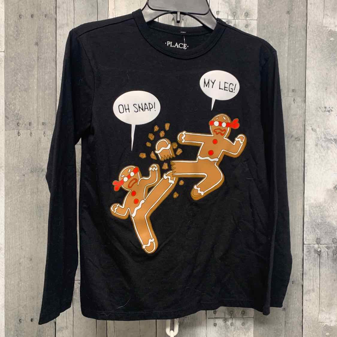 Size 7/8 Black Graphic Children's Place Long Sleeve Shirt