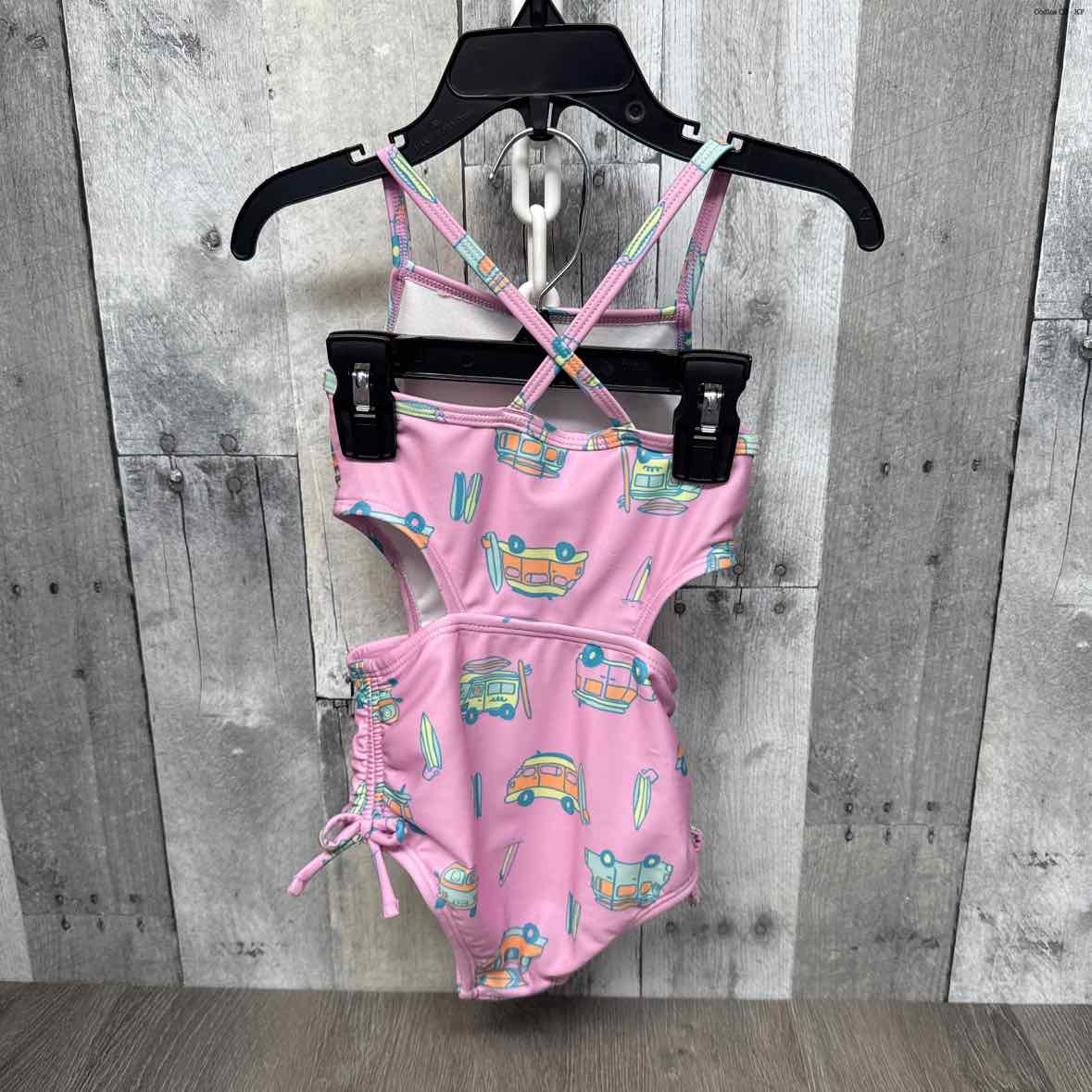 Size 3T Pink Print Cat & Jack Swim Suit - 1pc