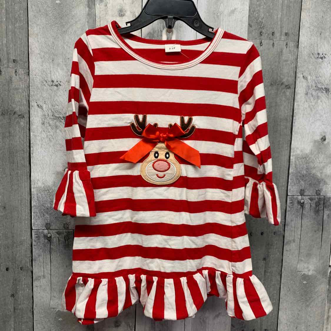 Size 2/3 Red Striped B Brand LS Dress