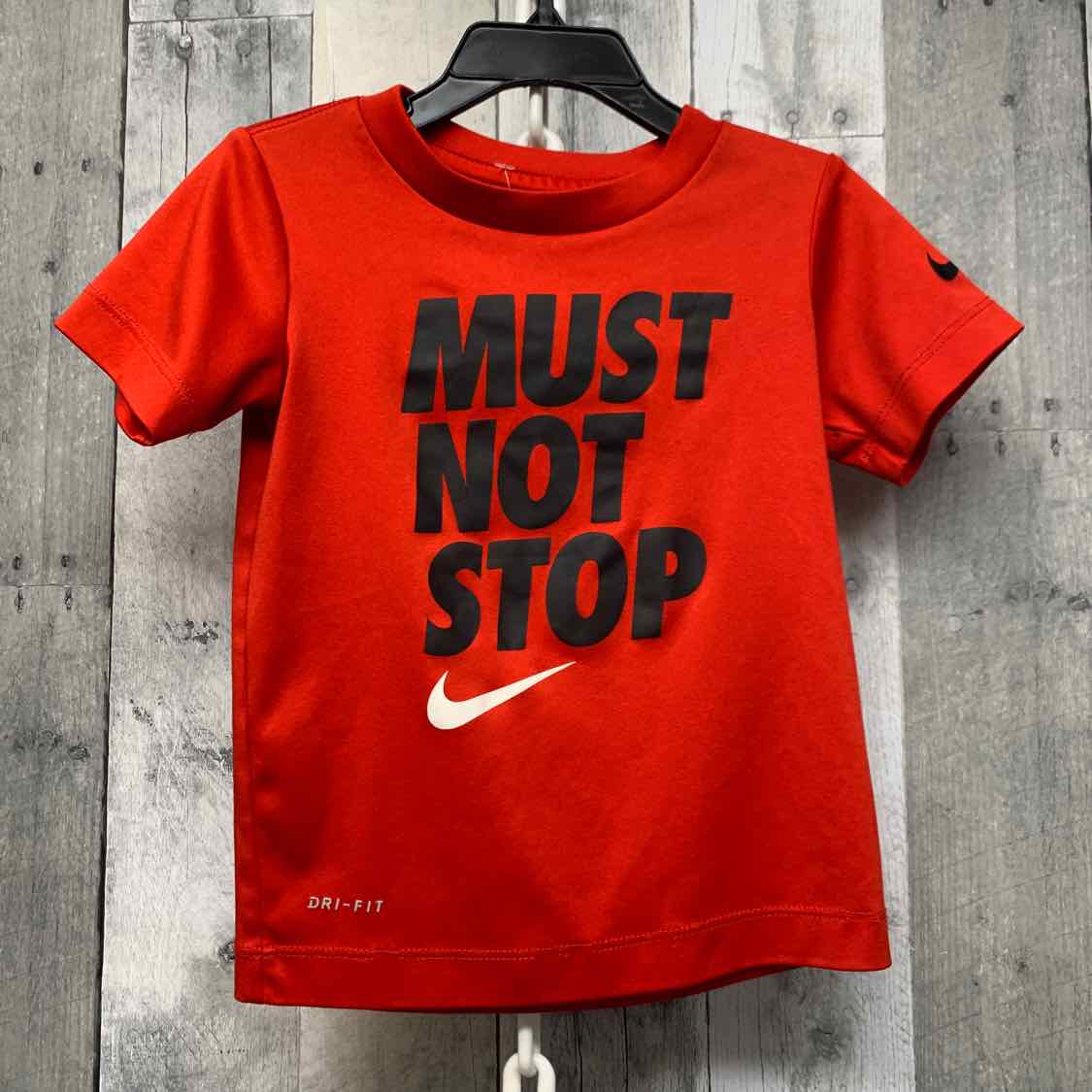 Size 3T Red Graphic Sport Brand Short Sleeve Shirt