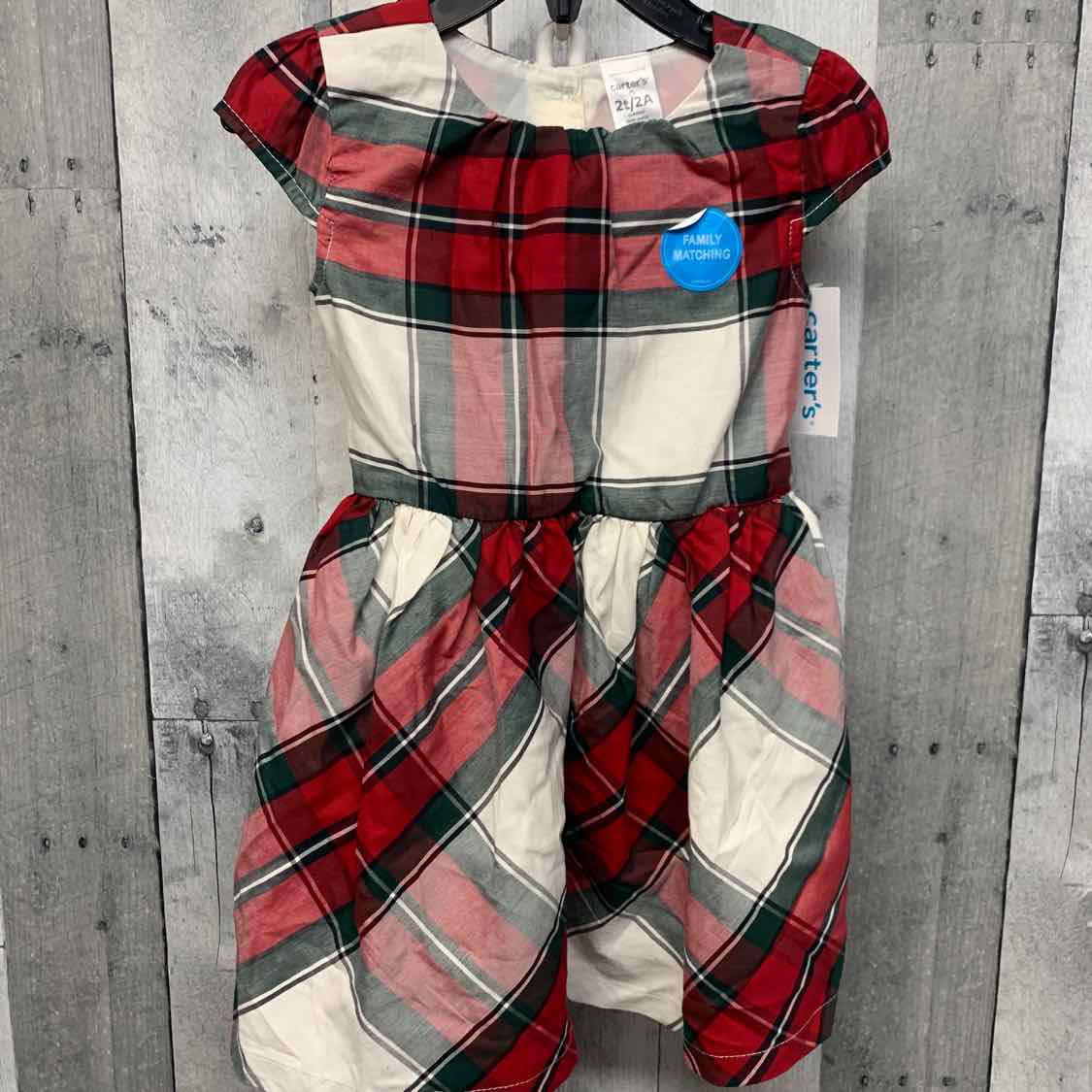 Size 2T Red/Green Carter's Dress