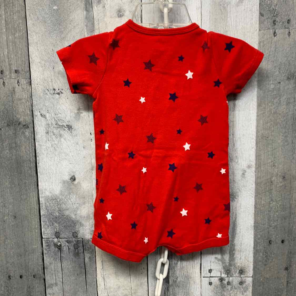 Size 3-6 Months Red/Blue Simple Joys Romper