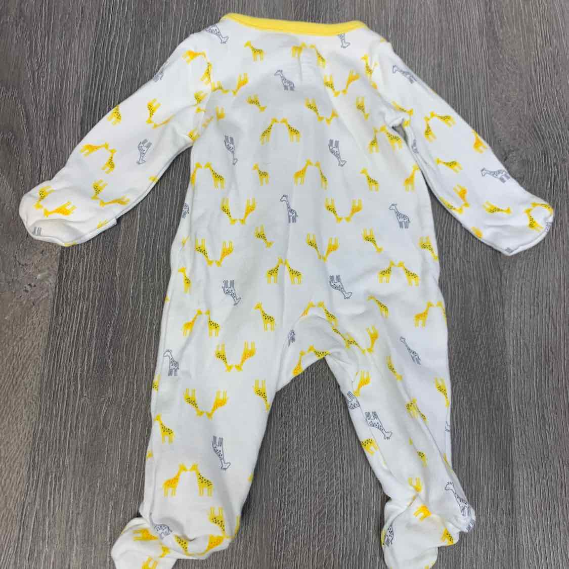 Size Preemie White/Yellow Simple Joys Footy PJs