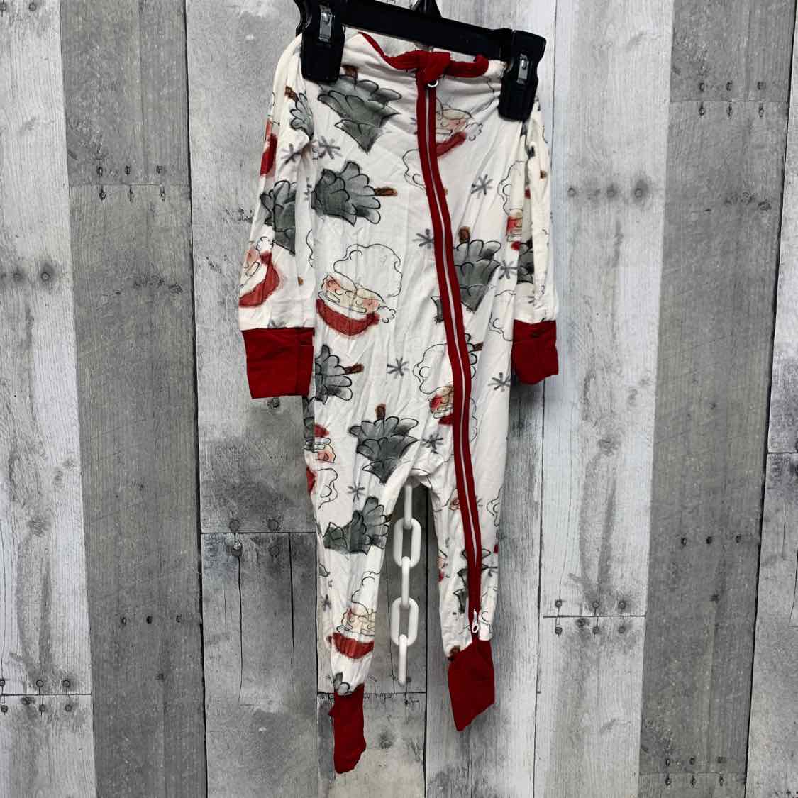Size 0-3 Months White/Red Boutique Brand Footy PJs