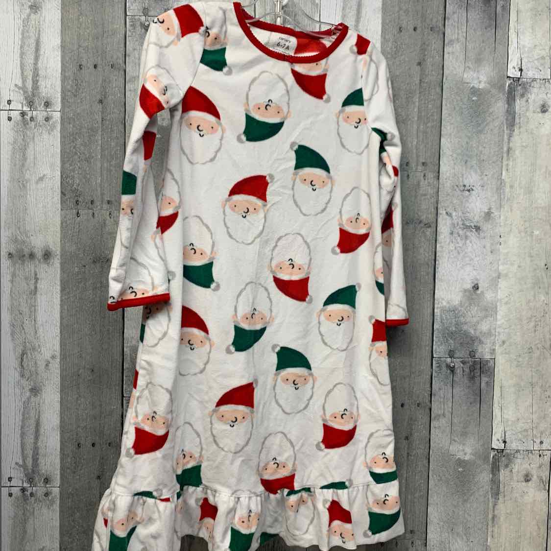 Size 6/7 White Print Carter's Nightgown