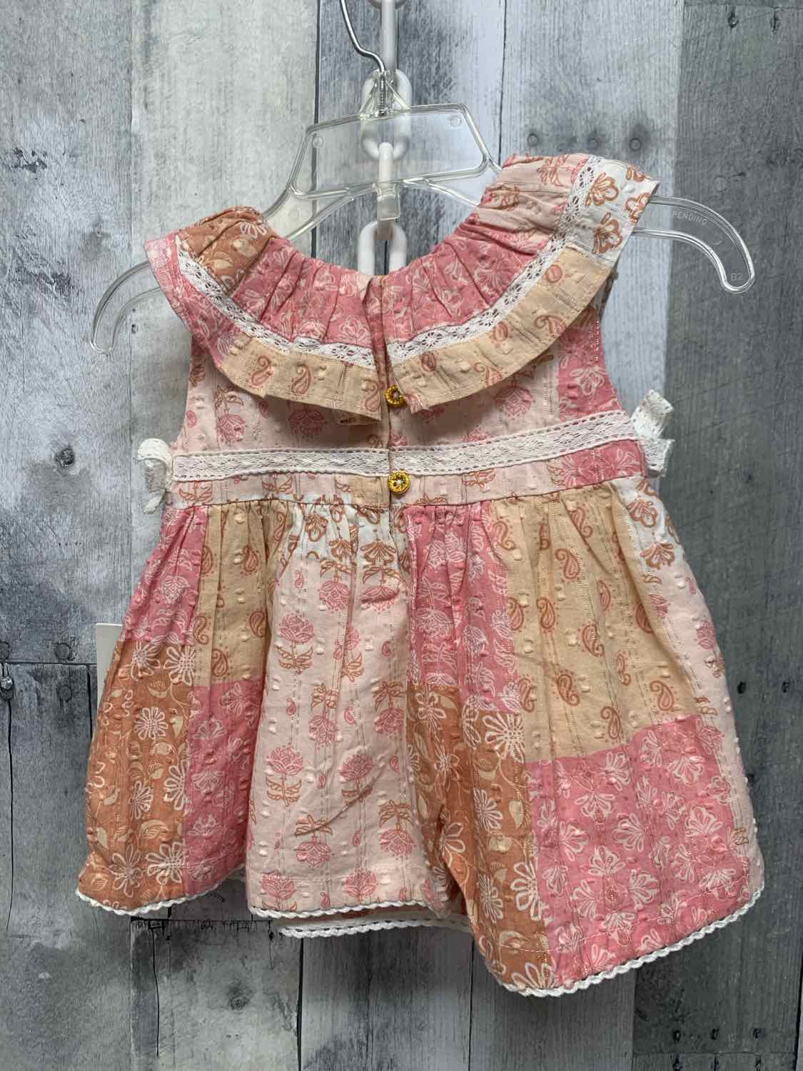 Size 6-9 Months Pink/Brown B Brand Dress