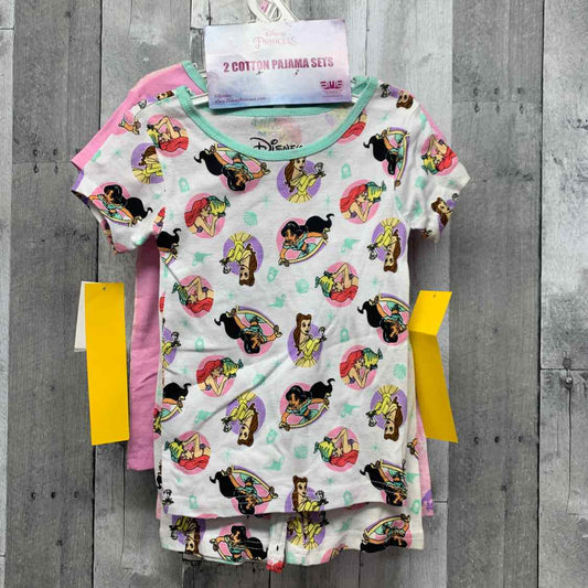 Size 6 Pink Print Disney 2pc PJs - OodlesCB