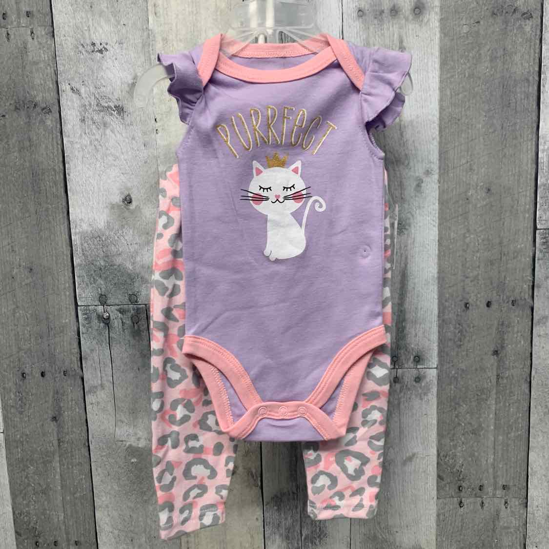 Size 3-6 Months Purple/Pink Kidgets Shirt/Leggings