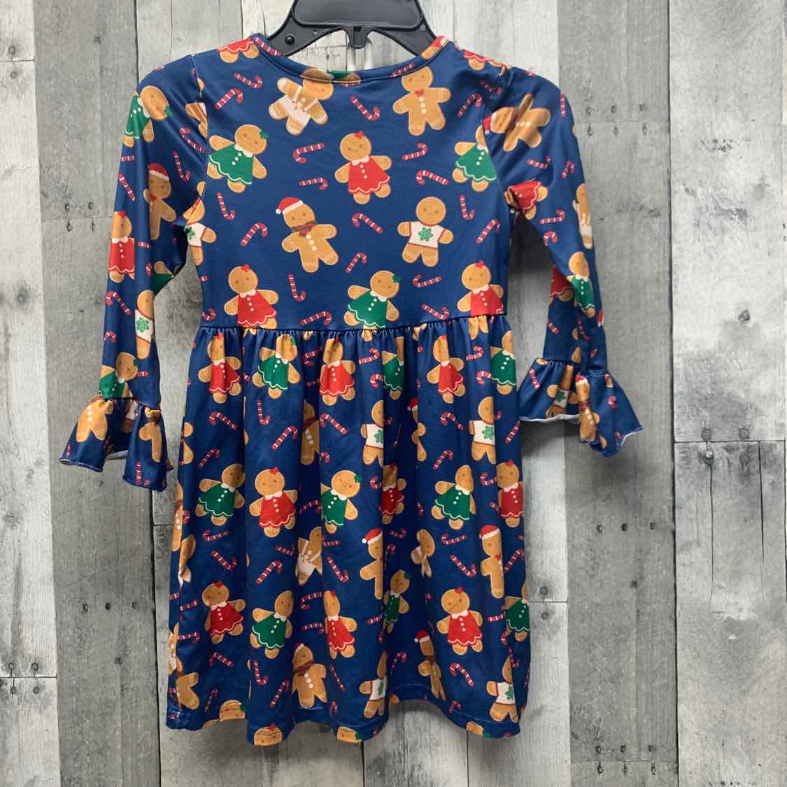Size 4/5 Navy Print Mid Brand LS Dress