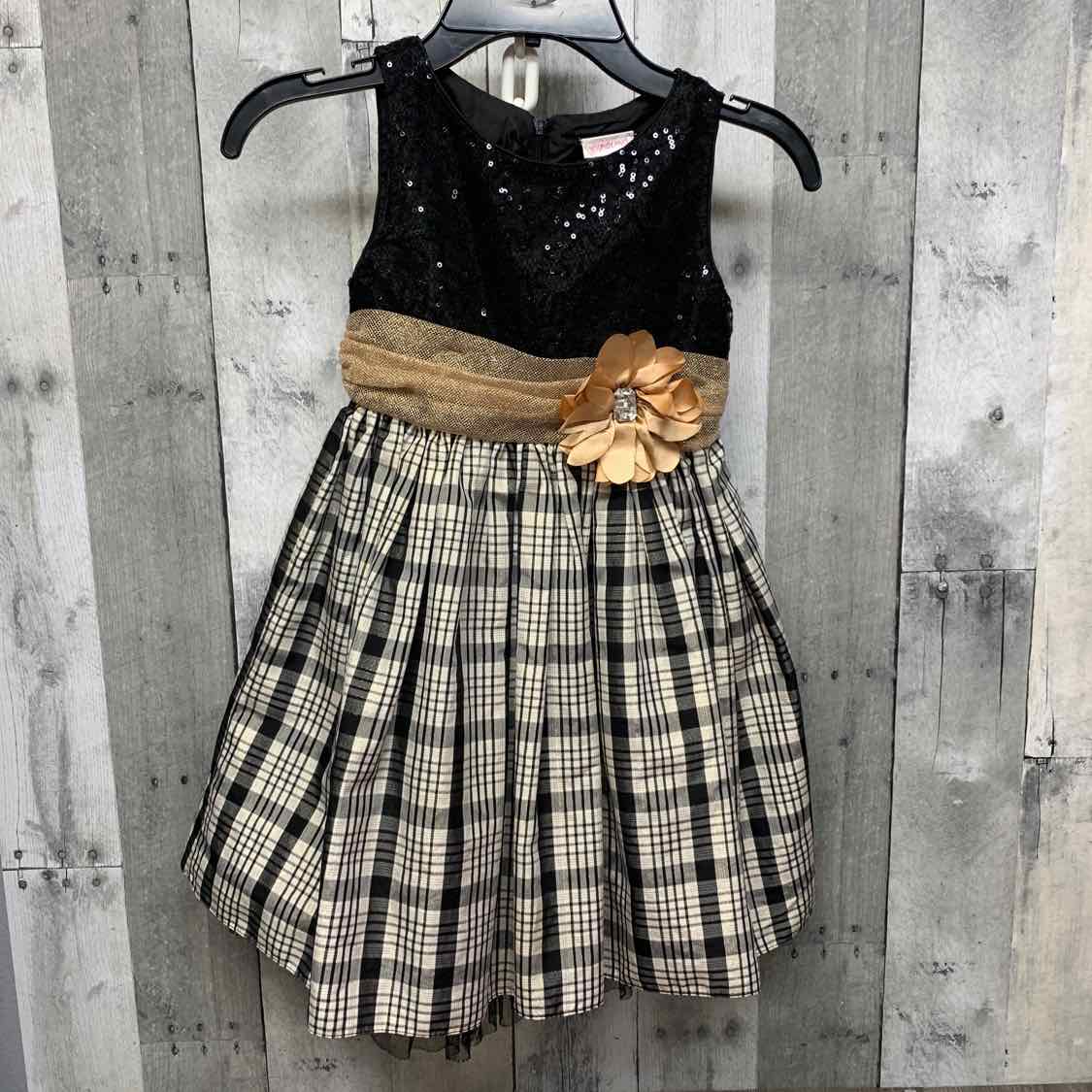 Size 4 Black/Gold Youngland Dress - Party