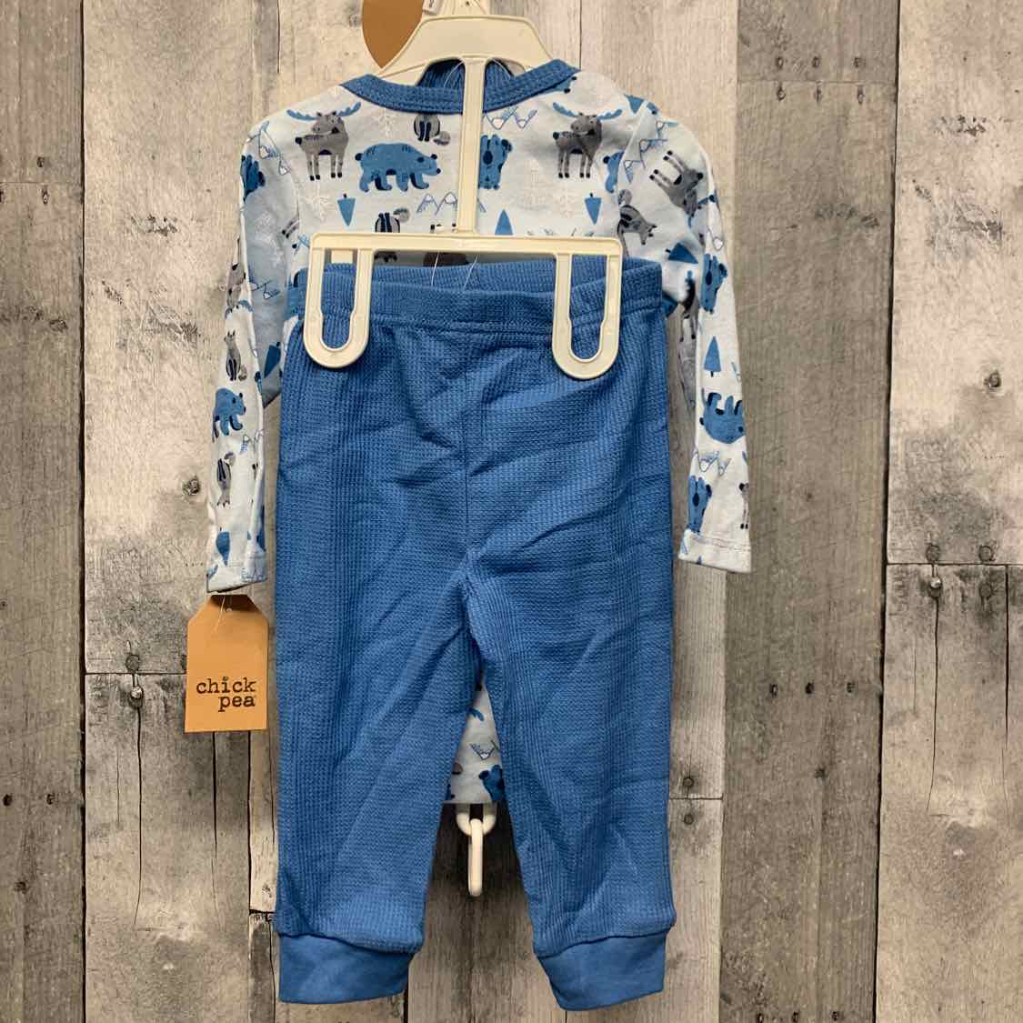 Size 6-9 Months Blue Print Chick Pea Shirt/Pants