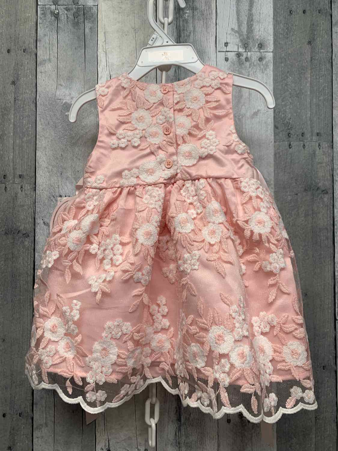 Size 18 Months Pink Floral Print Mid Brand Dress - Party