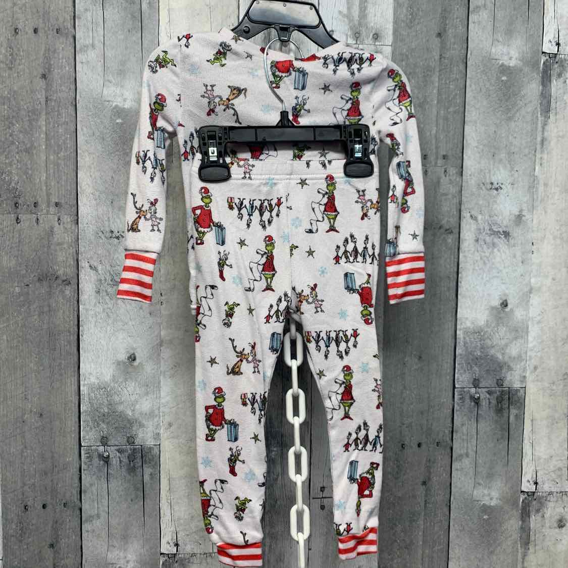 Size 2T White Print Dr Seuss 2pc PJs