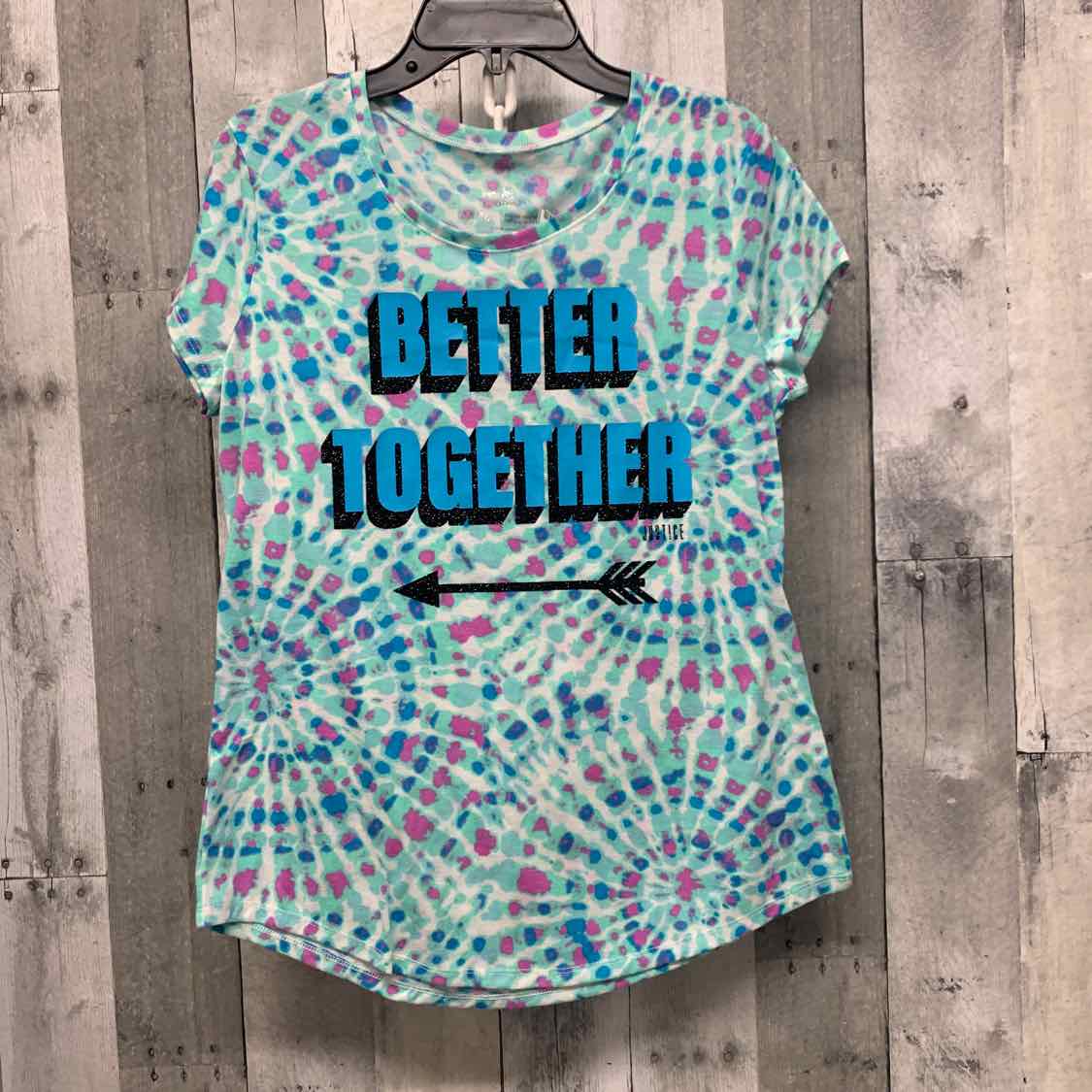 Size 14/16 Teal Print Justice T Shirt
