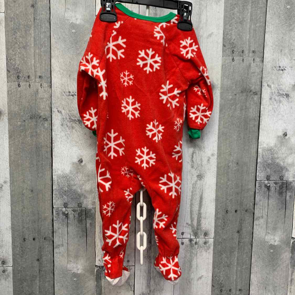 Size 6-9 Months Red/Green Gerber Footy PJs