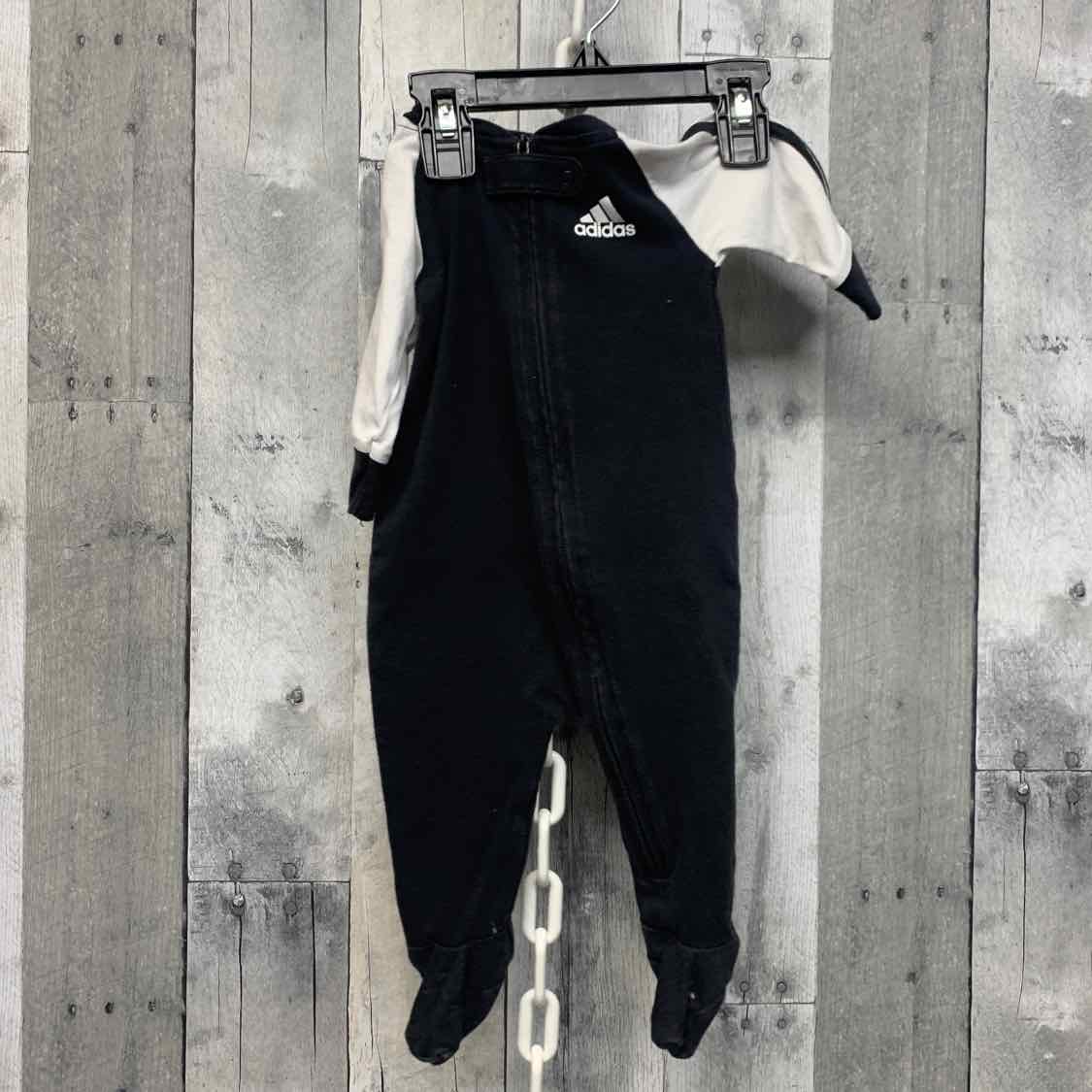 Size 3 Months Black/White Sport Brand Footy PJs