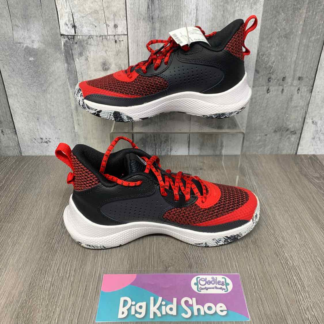 Size 4.5 Black/Red Sport Brand Sneakers