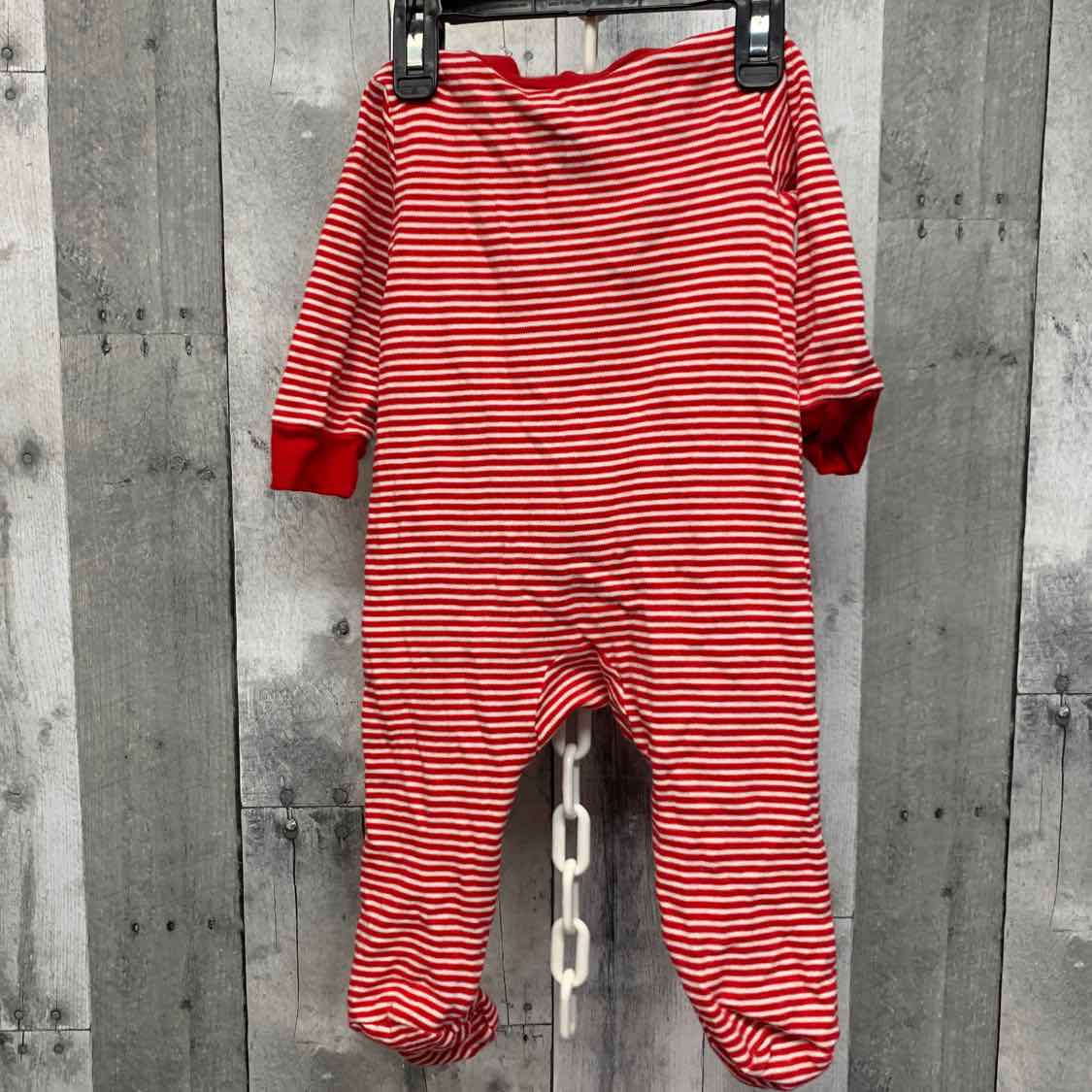 Size 9 Months Red Striped Just One You Footy PJs