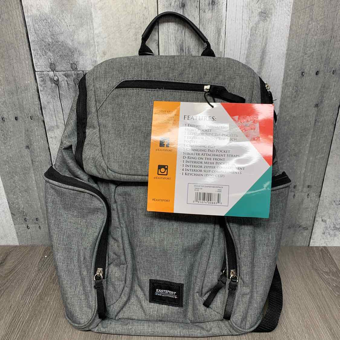 Eastsport Gray Diaper Bag