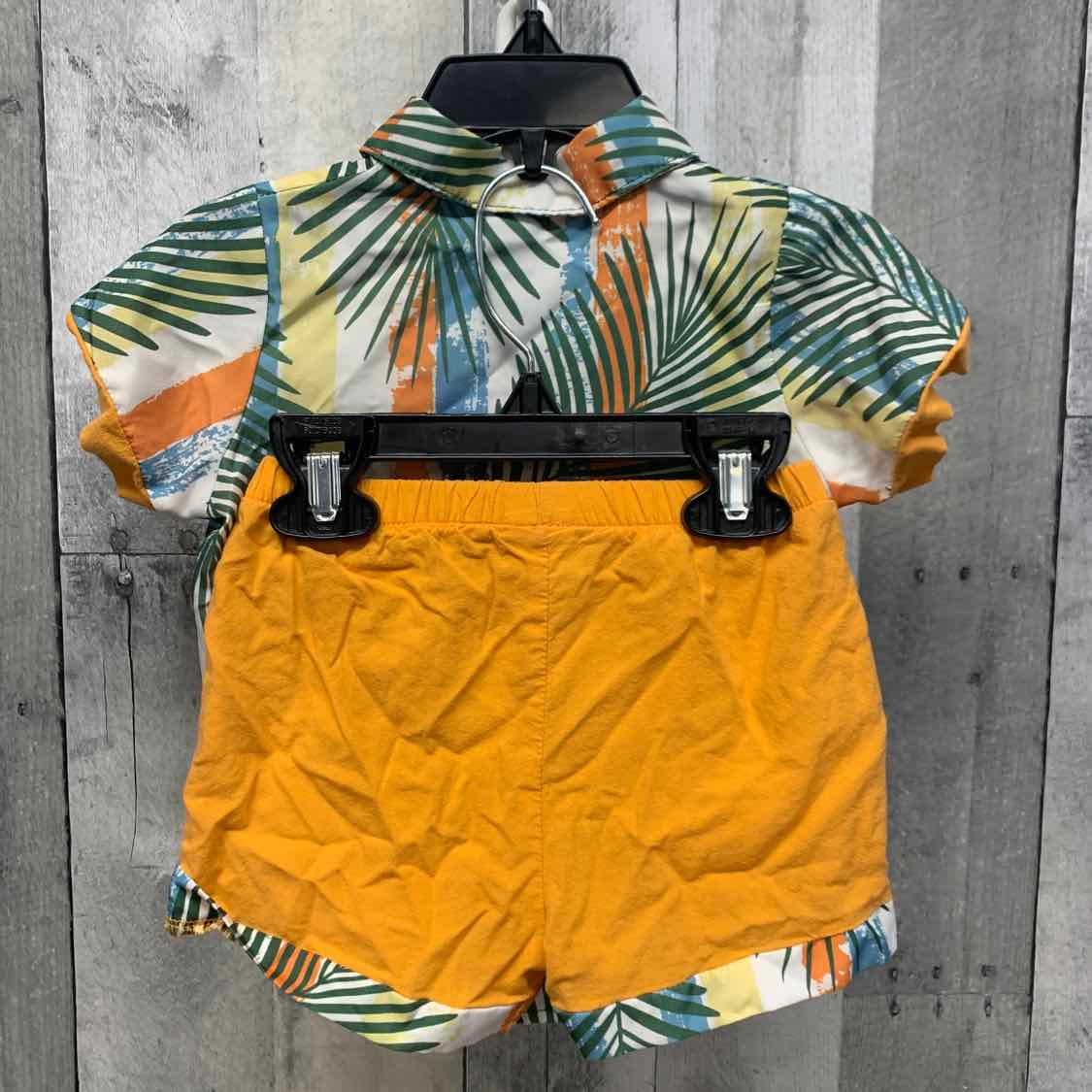 Size 9-12 Months Orange/Green B Brand Shirt/Shorts
