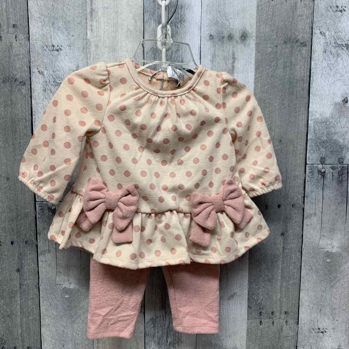 Size 6-9 Months Ivory/Pink Rare Editions Shirt/Pants