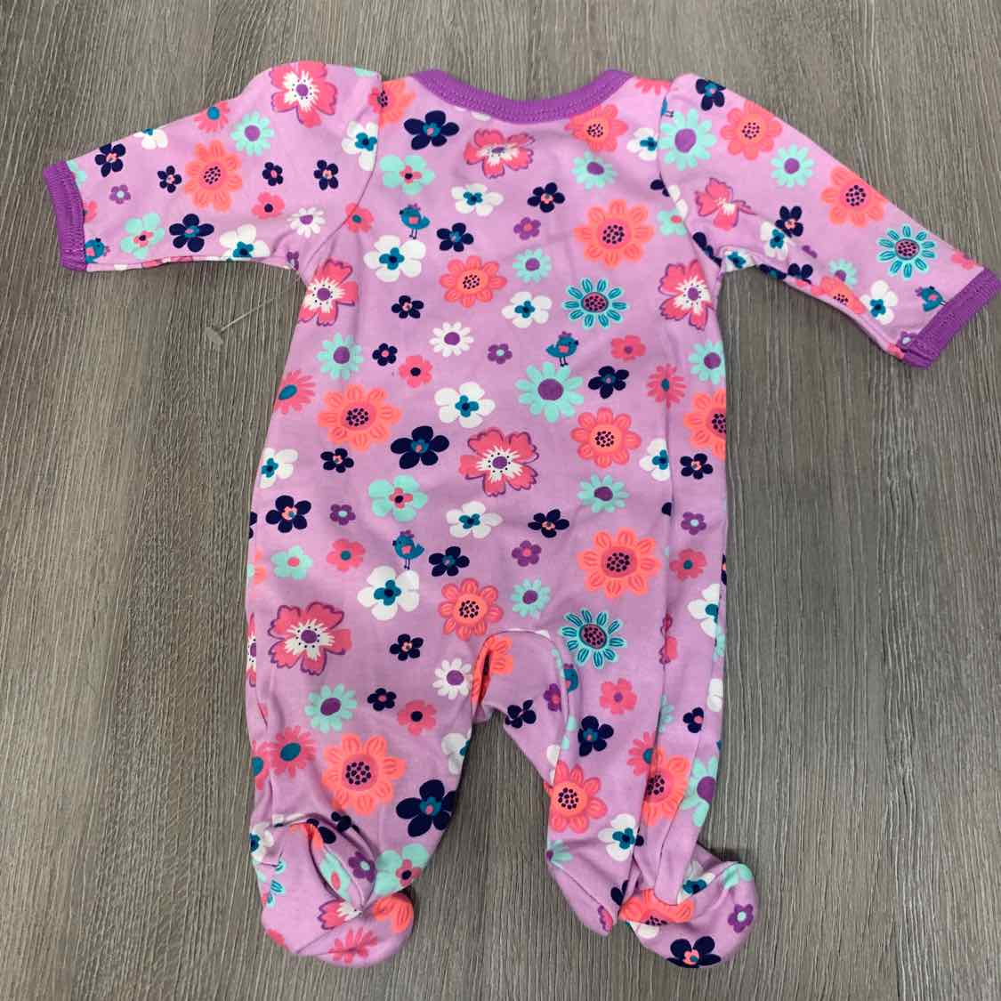 Size Preemie Purple Print Garanimals Footy PJs - OodlesCB