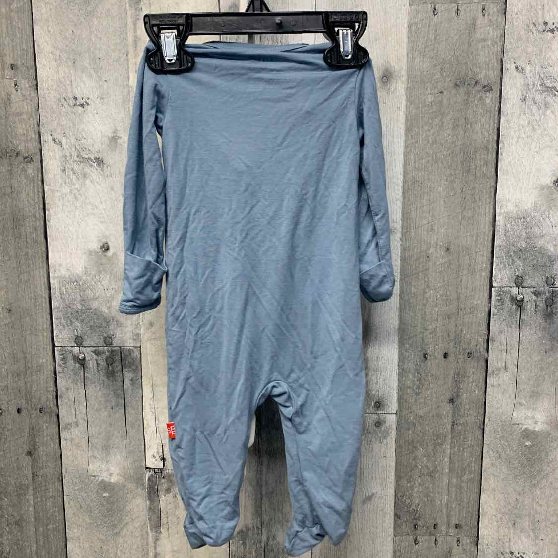 Size 0-3 Months Blue Bamboo Footy PJs