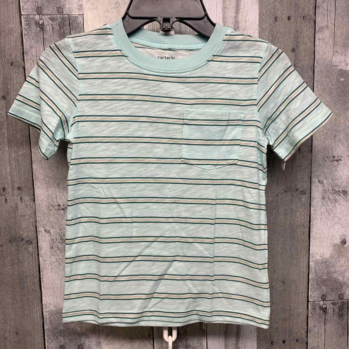 Size 5 Blue Striped Carter's T Shirt