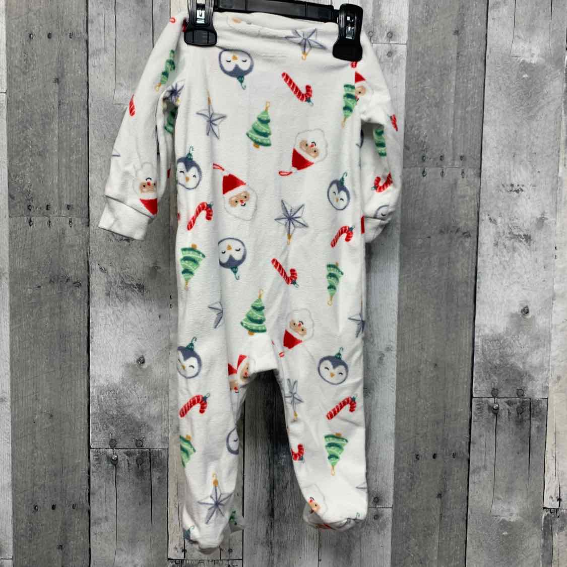 Size 9 Months White Print Just One You Footy PJs