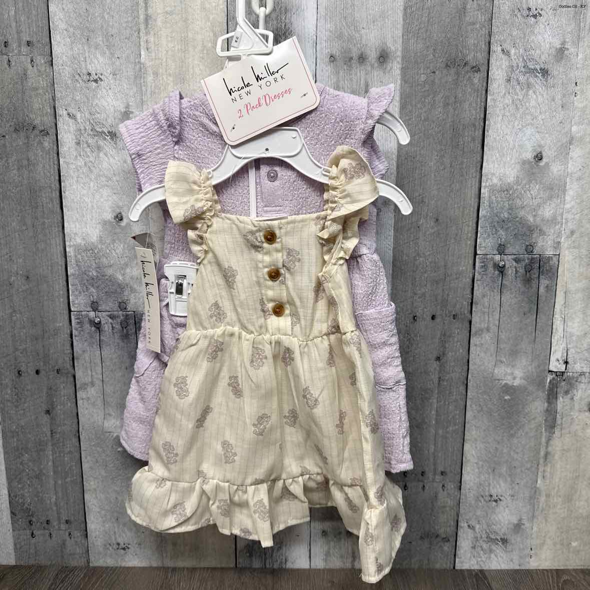 Size 12 Months Purple/Ivory Nicole Miller 2pc Dress