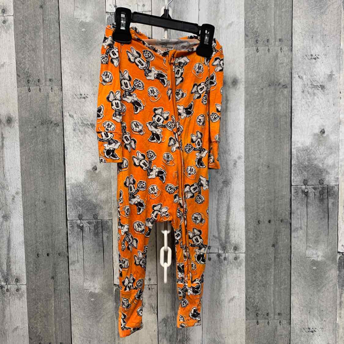 Size 6-9 Months Orange/Black Posh Peanut Footy PJs