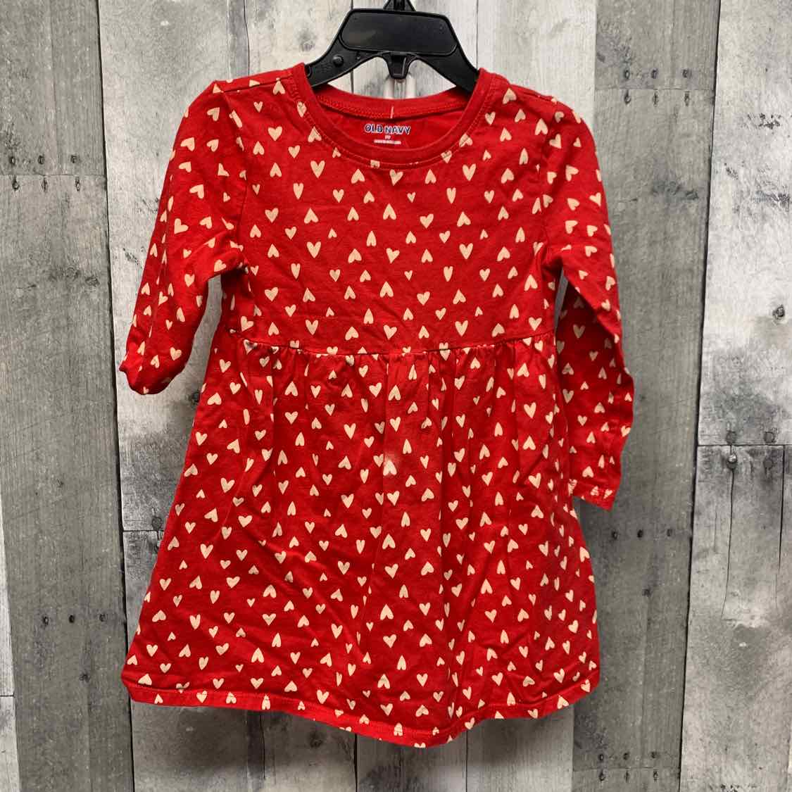Size 3T Red Print Old Navy LS Dress
