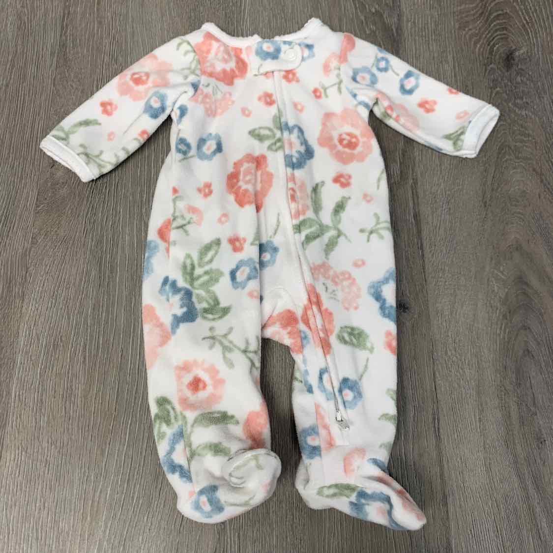 Size Preemie White Print Child of Mine Footy PJs