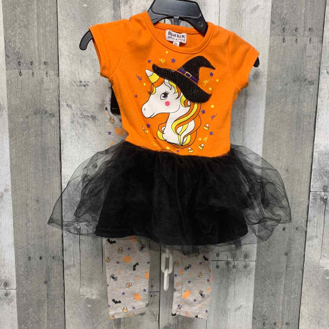 Size 2T Orange/Gray Blueberi Boulevard Shirt/Leggings