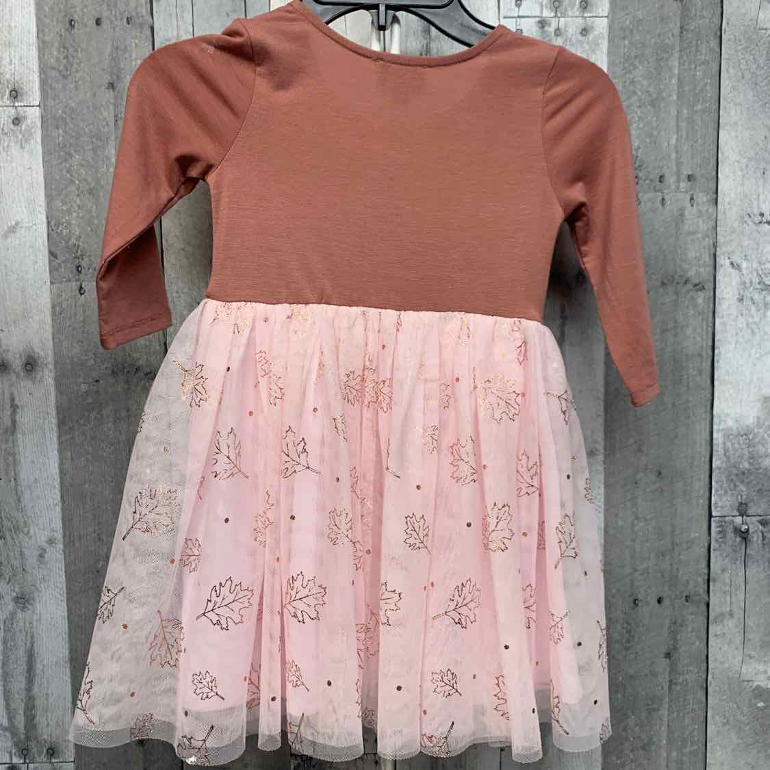 Size 4T Brown/Pink B Brand LS Dress