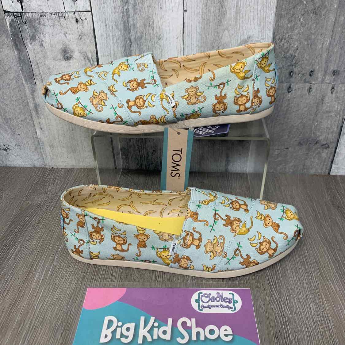 Size 7 Blue Print Toms Sneakers