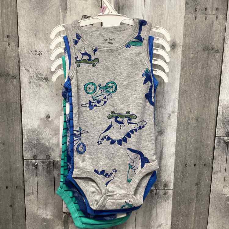 Size 9 Months Gray/Blue Carter's Bodysuit
