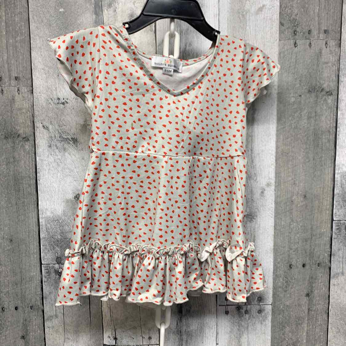 Size 9-12 Months Green Print Bailey's Blossoms Dress