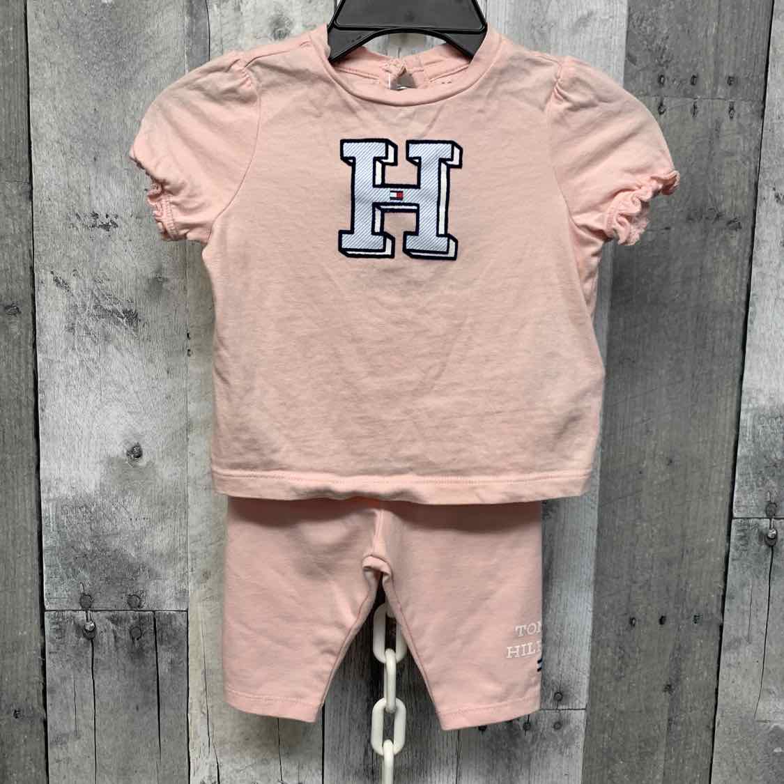 Size 3-6 Months Pink/Blue Tommy Hilfiger Shirt/Shorts