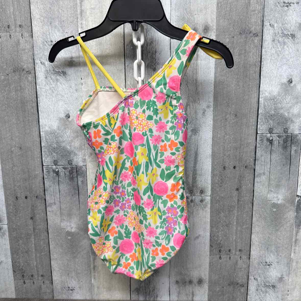 Size 6/7 Pink/Yellow Cat & Jack Swim Suit - 1pc - OodlesCB