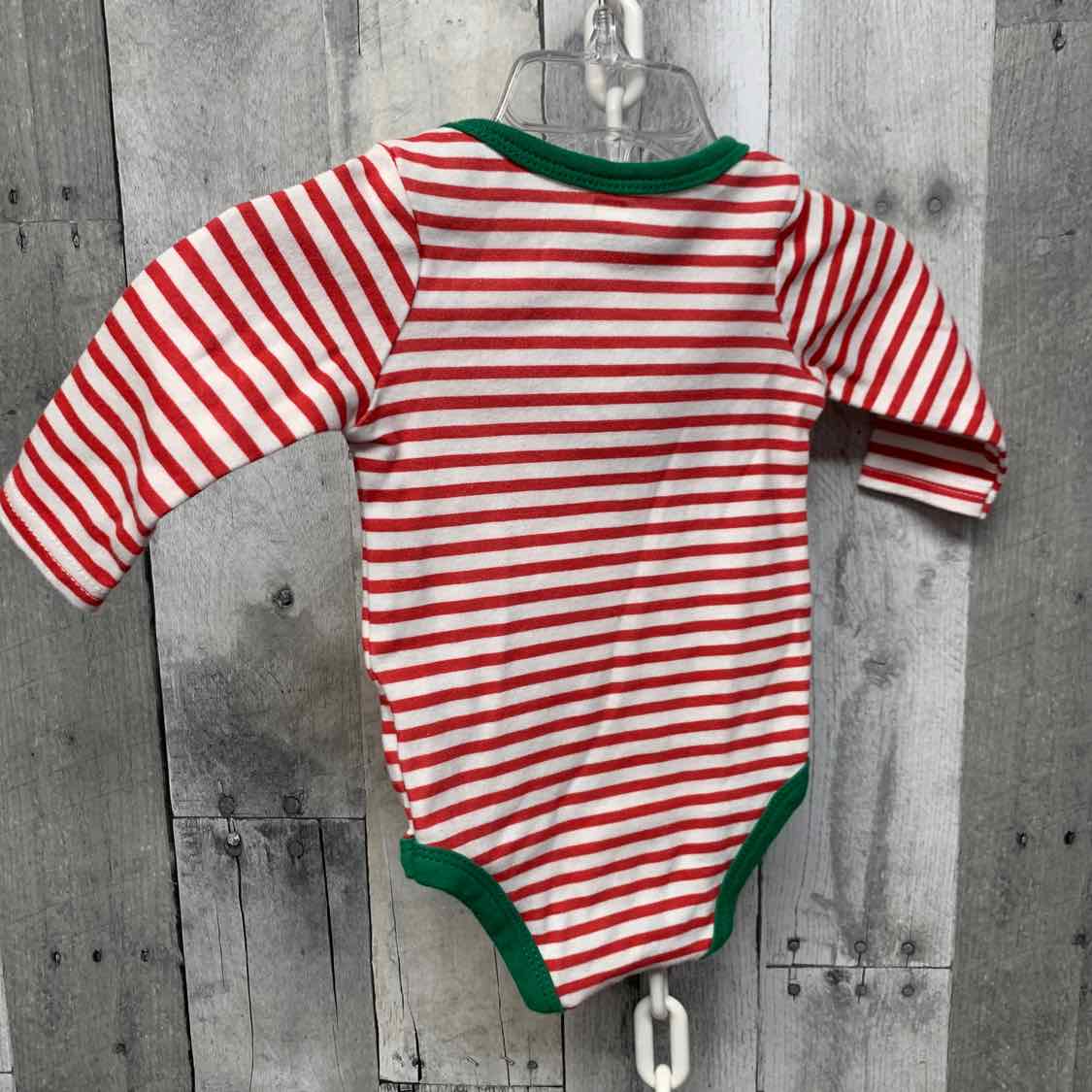 Size 0-3 Months Red Striped B Brand Bodysuit