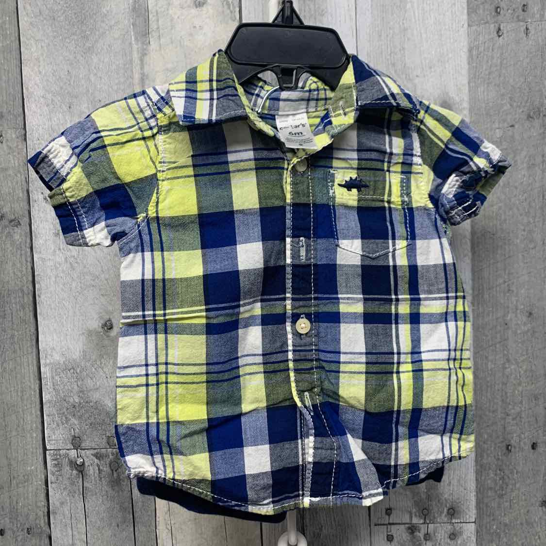 Size 6 Months Navy/Green Carter's Shirt/Shorts