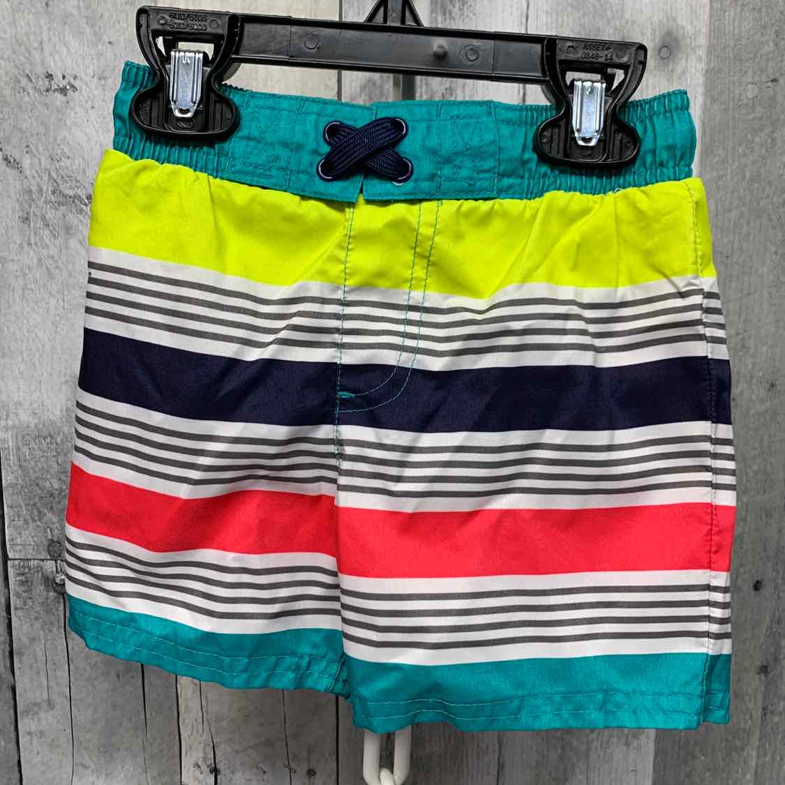 Size 2T Teal/White Cat & Jack Swim Trunks