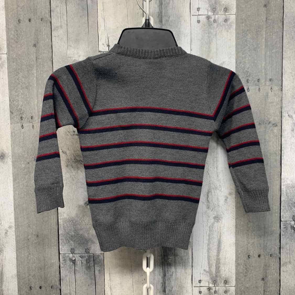 Size 4T Gray Striped B Brand Sweater - Outer