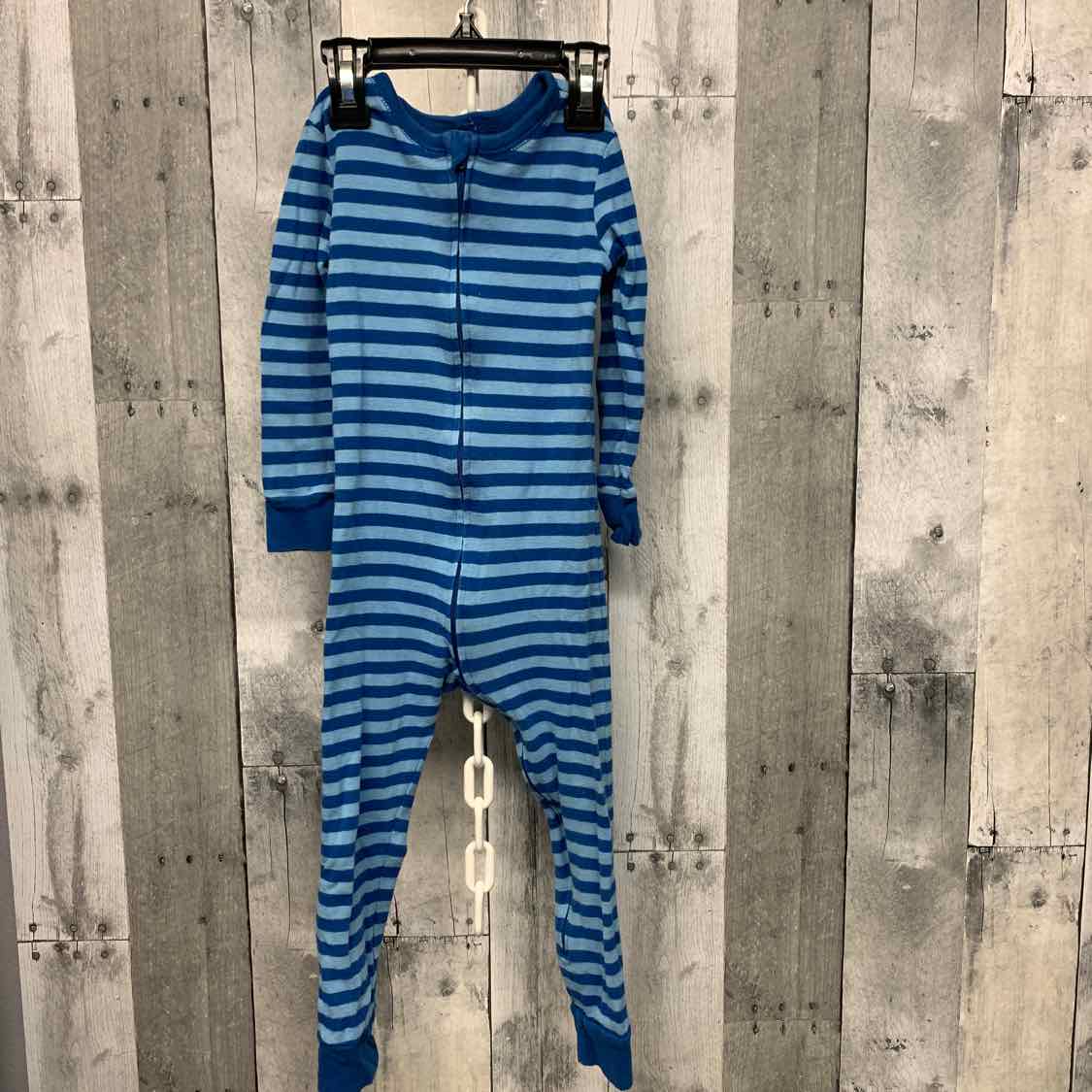 Size 3T Blue Striped Old Navy Footy PJs