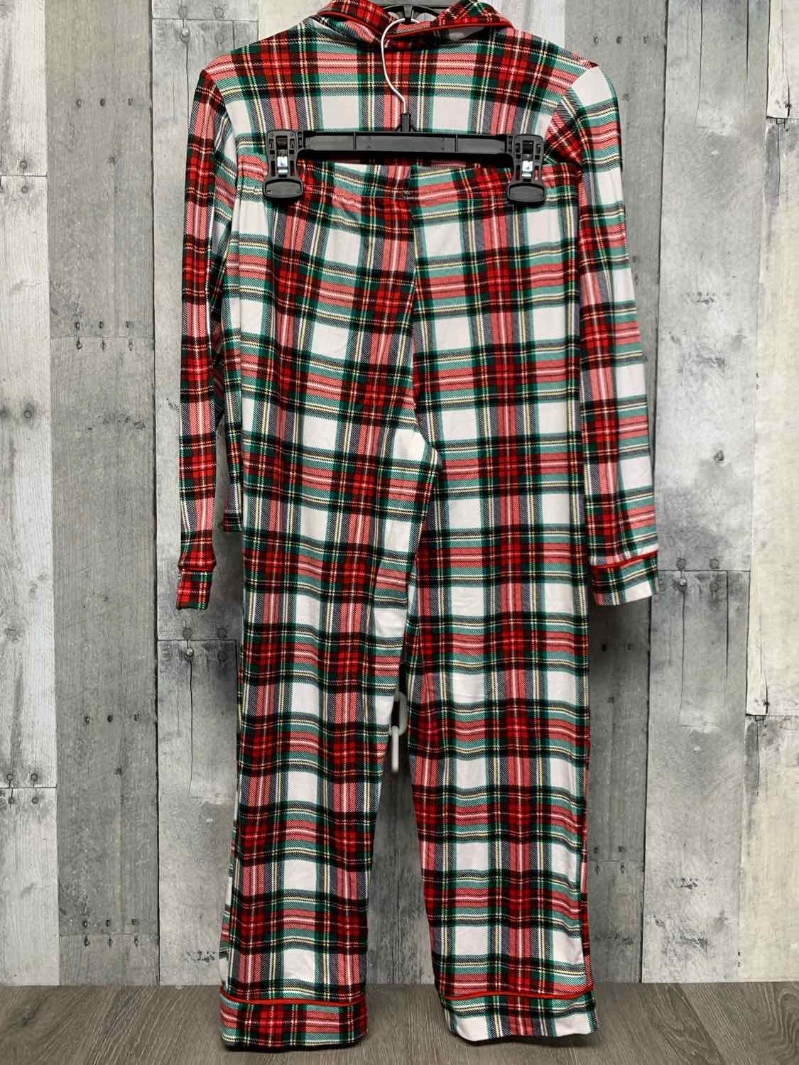 Size 7/8 White/Green B Brand 2pc PJs