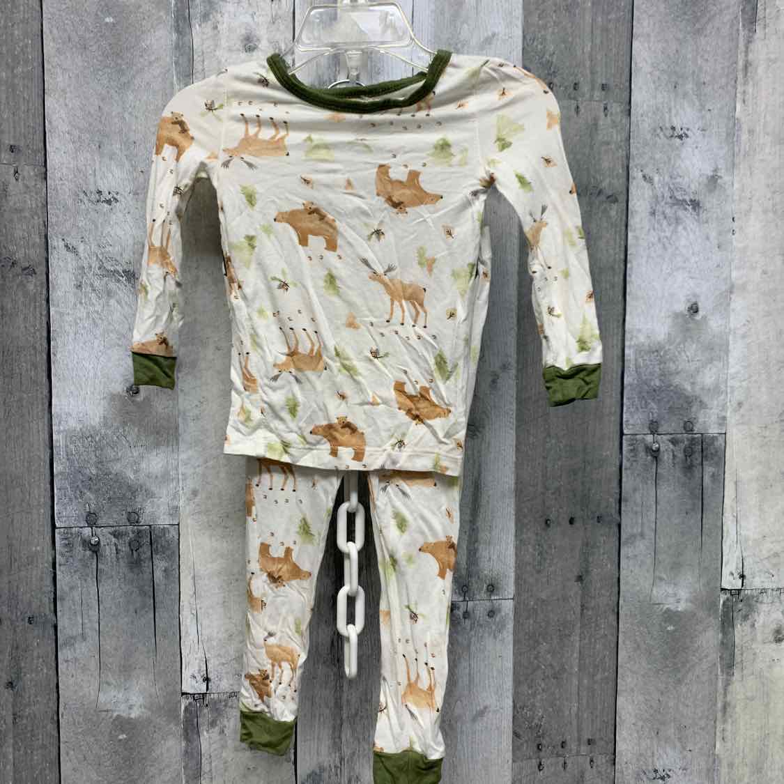 Size 12 Months White Print Bamboo 2pc PJs