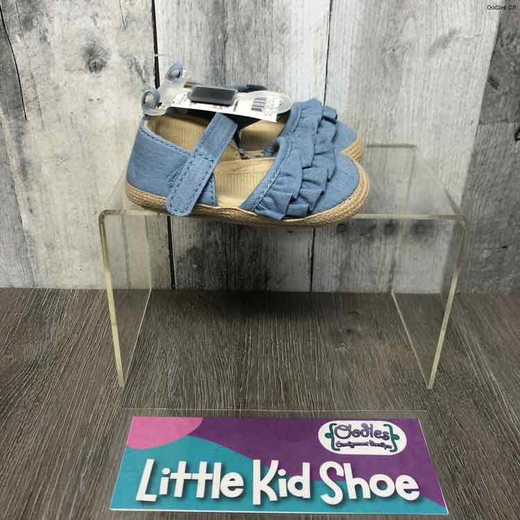 Size 2 Denim/Tan Osh Kosh Soft Sole Shoes