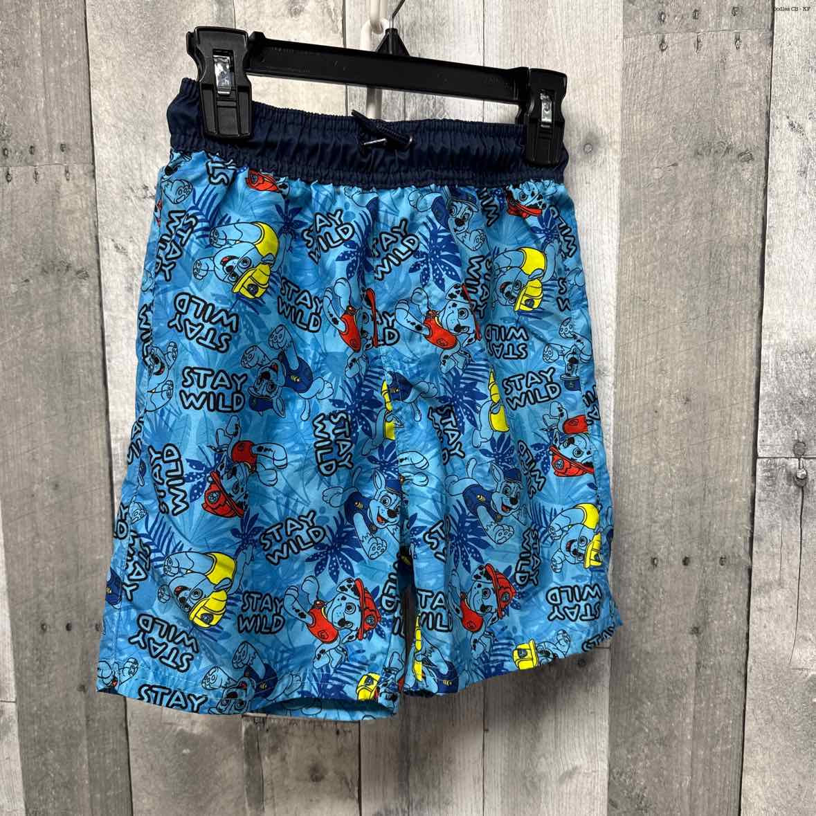 Size 7 Blue Print Paw Patrol Swim Trunks